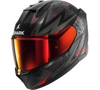 SHARK - Casco D-Skwal 3 Blast-R Mat Nero / Anthracite / Rosso Nero,Rosso XS