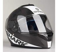 Shark - Casco da moto Spartan Carbon Skin DWS, Nero/Bianco, Taglia S