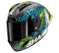 SHARK, Casco Moto Integrale AERON-GP FIM RACING #2 SPEED-VIB Carbon Blue Green DBG, L