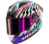 SHARK, Casco Moto Integrale AERON SPEED-FANCY Carbon White Orange DWO, L