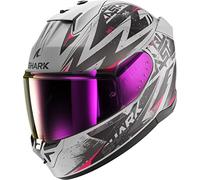 Shark D-Skwal 3 Blast-R, casco integrale M male Opaco Grigio Chiaro/Grigio Scuro/Violetto