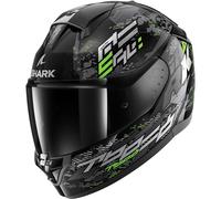 CASCO INTEGRALE RIDILL 2 MOLOKAI BLACK SILVER GREEN | SHARK HELMETS