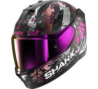 Shark Skwal i3 Hellcat, casco integrale S male Opaco Nero/Argento/Lilla