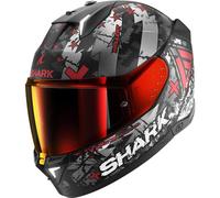 Casco Integrale Shark Skwal i3 Hellcat Nero Chrome Rosso Opaco S