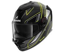 Casco Integrale Shark Spartan Gt Pro Troyan Nero Antracite Giallo Opaco S