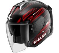 SHARK, Casco Moto Jet SKWAL I3 JET LIGHT-BLUR Black Red White KRW, XL
