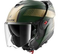 SHARK, Casco Moto Modulare OXO SIKTER Green Chrome Gold GUQ, S