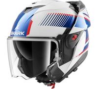 SHARK, Casco Moto Modulare OXO SIKTER White Chrome Blue WUB