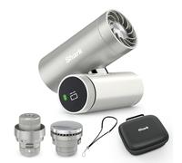 Shark ChillPill FA021EU - Ventilatore manuale ad alta velocità 3 in 1 con custodia da viaggio, con 3 inserti di raffreddamento, design facile da viaggio, Cloud FA021EU
