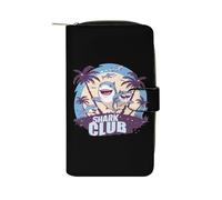 Shark Club Ocean Week - Portafoglio lungo da donna, in pelle PU, organizer per ufficio e viaggio