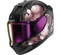Shark D-Skwal 3 Mayfer Casco, nero opaco/rosa, Taglia XS (53/54)