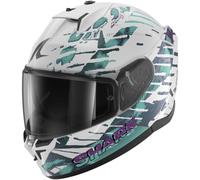 Shark D-Skwal 3 Reptaia, casco integrale S female Bianco/Turchia/Verde Scuro