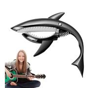 Shark Design Metal Spring Capo for Electric, Acoustic, Classical Guitars & Ukuleles. Lightweight, durable with strong spring for secure fret grip. Fun, eye-catching novelty capo.