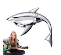 Shark Design Metal Spring Capo for Electric, Acoustic, Classical Guitars & Ukuleles. Lightweight, durable with strong spring for secure fret grip. Fun, eye-catching novelty capo.