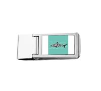 Shark Drop Outline Swimng Slim Money Clip Acciaio Holder Pocket Wallet