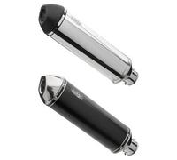 SHARK EXHAUST DSX-5 alluminio elosordiato/estremità lucidata in acciaio inox nero, nero