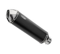 SHARK EXHAUST DSX-5 alluminio elosordiato/estremità lucidata in acciaio inox nero, nero