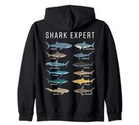 Shark Expert Chart Kids Boys Men Ocean Species Felpa con Cappuccio