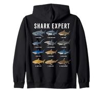 Shark Expert Chart Kids Boys Men Ocean Species Felpa con Cappuccio