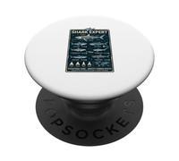 Shark Expert - Grafico oceanico con specie di squal PopSockets PopGrip Adesivo