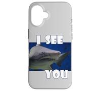 Shark Eye I See You Silly Funny Custodia per iPhone 16