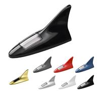 Shark Fin Solar Warning Light for Car, 8 Lights 4 Colors LED Car Roof Lamp, Waterproof Shark Fin Aerial Strobe Light, Radio Antenna Base Replacement for Any Vehicle (black)