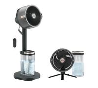 Shark FlexBreeze Pro Mist Fan - Ventilatore per interni ed esterni, nebulizzazione integrata, da piedistallo a tavolo, con filo o senza fili, batteria fino a 24 ore, oscillante, grigio antracite,
