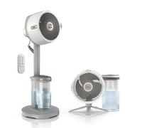 Shark FlexBreeze Pro Mist Ventilatore per interni ed esterni con sistema di nebulizzazione, cavo o senza cavo, batteria fino a 24 ore, oscillante, bianco, FA302WH