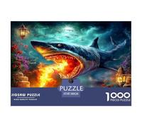 Shark in The Magic Lamp Jigsaw Puzzle,1000 Pezzi Classici, Per Adulti E Bambini A Partire Da 12 Anni Giochi Educativi Giocattoli Sfida Impossibile - Regalo Per Amore E Amico 38x26cm/1000pcs