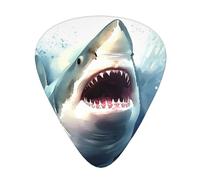 Shark In The Sea, 12 plettri per chitarra, spessore 0,46 mm/0,71 mm/0,96 mm, con custodia per chitarra acustica-elettrica, ukulele, basso