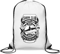 Shark King of The Deep Blue Sea - Sacca da palestra casual, con coulisse, colore: bianco