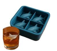 Shark Mold - Stampo per cubetti di ghiaccio 3D per Whisky a forma di squalo, vassoio per stampi a forma di squalo, per bevande, frigorifero e casa, rilascio facile