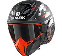 SHARK NC, Casco Moto Uomo, Nero/Oroange, XS