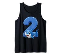 Shark Number 2 Birthday Ocean Kids Party 2nd Beach Fish Two Canotta