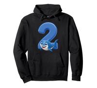 Shark Number 2 Birthday Ocean Kids Party 2nd Beach Fish Two Felpa con Cappuccio