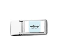 Shark Ocean - Portafoglio con clip per banconote, in acciaio inox, stile Art Deco