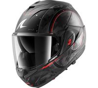 Shark Oxo Gang Elmetto, nero opaco/argento/rosso, Taglia S (55/56)