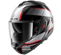 Shark Oxo Sikter Apertura Anteriore Casco (Nero Argento Rosso)