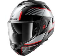 Shark Oxo Sikter Casco, nero/argento/rosso, Taglia XL (61/62)