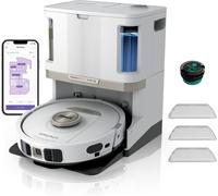 Shark PowerDetect Robot Aspirapolvere Lavapavimenti 2 in 1, NeverTouch Pro Autosvuotante, Autoriempimento, Autopulizia, Navigazione 3D LiDAR, Bypass Ostacoli NeverStuck, WiFi/App, bianco RV2800ZEEUWH