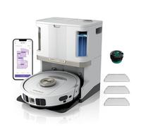 Shark PowerDetect Robot Aspirapolvere Lavapavimenti 2 in 1, NeverTouch Pro Autosvuotante, Autoriempimento, Autopulizia, Navigazione 3D LiDAR, Bypass Ostacoli NeverStuck, WiFi/App, Bianco AV2800ZEEUWH
