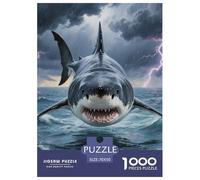 Shark Puzzle Giocattoli Sfida Regalo 1000 Elementi Giochi Fierce Sea Beasts Puzzle Relax Decora La Casa Classici Giochi Per Uomini E Donne 70x50cm/1000pcs