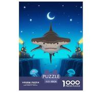 Shark Puzzle Intrattenimento Creativo 1000 Elementi Fierce Sea Beasts Puzzle Di Cartone Decora La Casa Giochi-rompicapo Per Adulti E Bambini 38x26cm/1000pcs