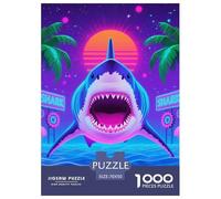 Shark Puzzle Intrattenimento Creativo 1000 Elementi Giochi Fierce Sea Beasts Puzzle Relax Decorazione Perfetta Sfide Divertenti Per Adulti 70x50cm/1000pcs