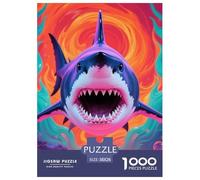 Shark Puzzle Intrattenimento Creativo 1000 Elementi Giochi Fierce Sea Beasts Puzzle Relax Decorazione Perfetta Sfide Divertenti Per Adulti 38x26cm/1000pcs
