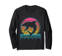 Shark Retro Vintage 70s 80s Style Funny Fish Lover Maglia a Manica