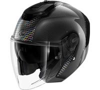 Shark RS Jet Carbon Ikonik Casco Jet, nero/argento, Taglia XL (61/62)