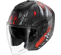 Shark RS Jet Carbon Shaytan Casco Jet, carbone-rosso, taglia XS per maschi