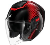 Shark RS Jet Stride Casco Jet, nero-rosso, taglia S per maschi