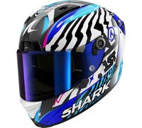 SHARK Casco Integrale Aeron Speed-Fancy Carbon Bianco/Blu Lucido Taglia L